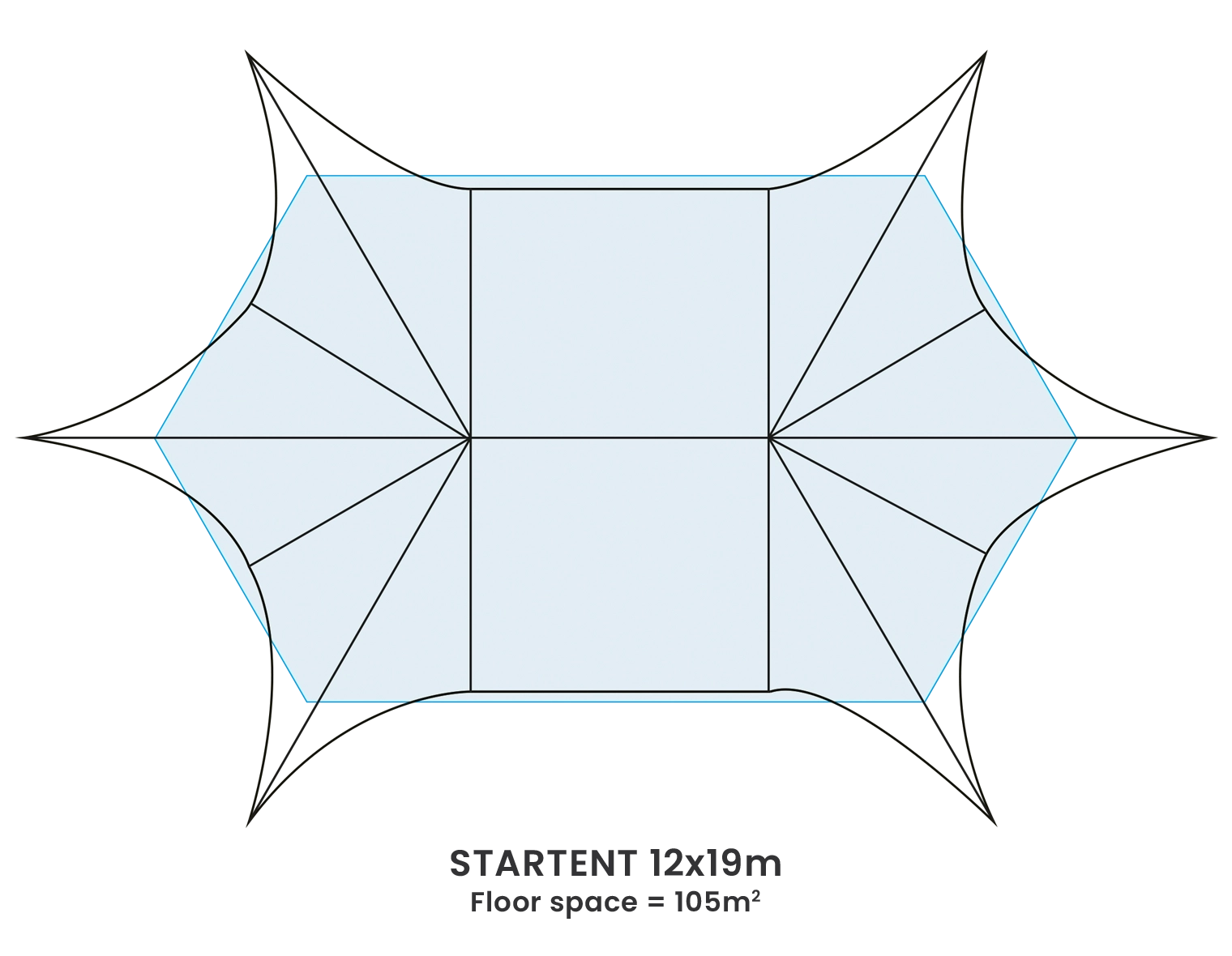 Startent 12x19m floor space Startent 12x19m floor space