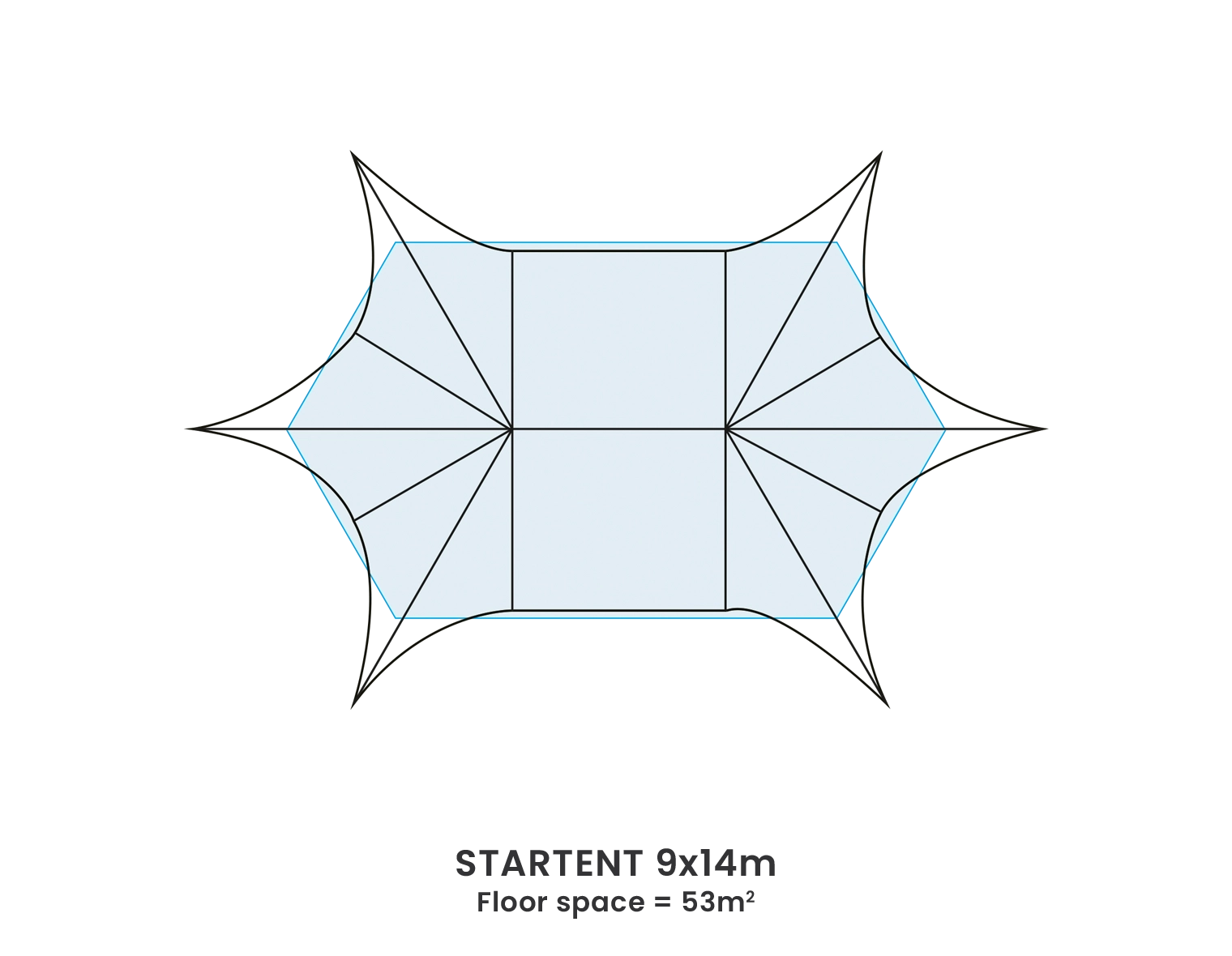 Startent 9x14m floor space Startent 9x14m floor space